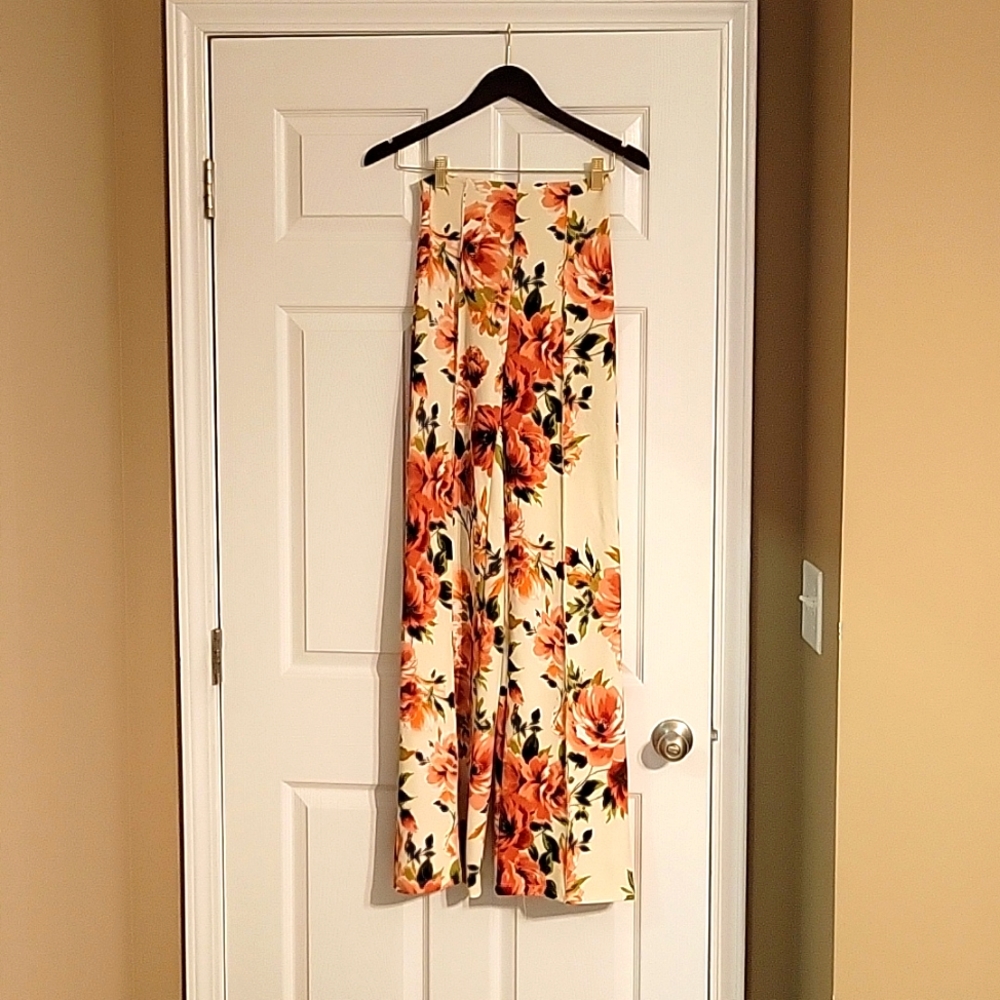 High rise floral pants